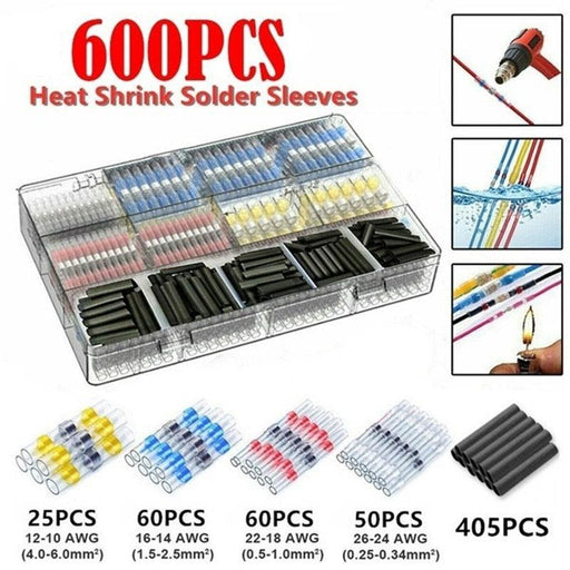 50/300/600/800Pcs Heat Shrink Butt Crimp Terminals - upgraderc