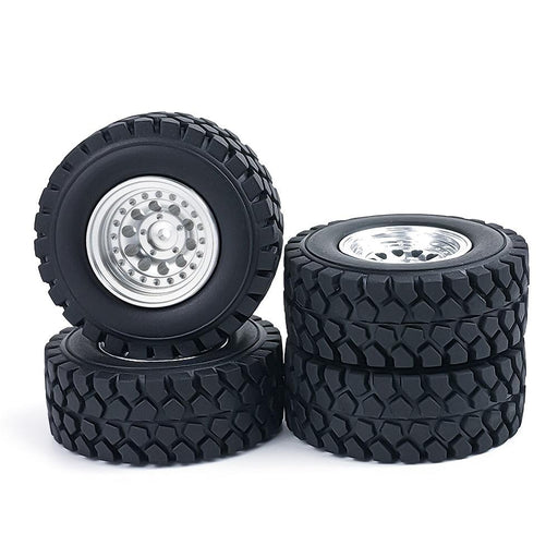 50/54mm OD 1.0" Beadlock Rims Tires for 1/24 Crawler (Aluminium, Rubber) Band en/of Velg Yeahrun 