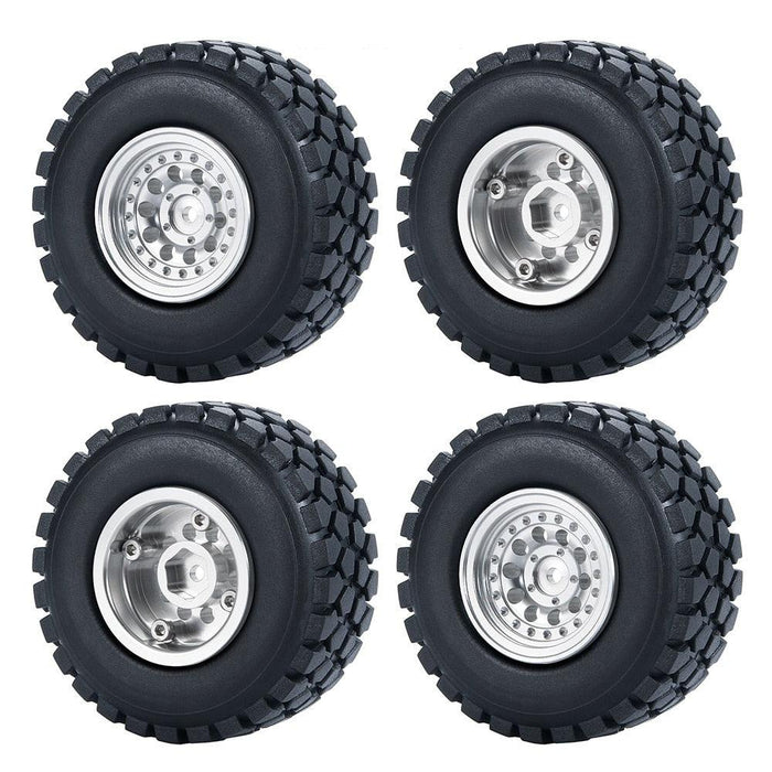 50/54mm OD 1.0" Beadlock Rims Tires for 1/24 Crawler (Aluminium, Rubber) Band en/of Velg Yeahrun 4Pcs 54mm Set 
