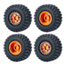 50/54mm OD 1" Beadlock Rims Tires for 1/24 Crawler (Aluminium, Rubber) Band en/of Velg Yeahrun Orange 50mm Set 