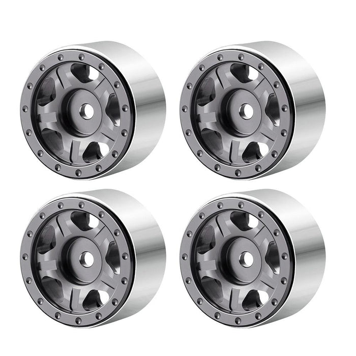 50/54mm OD 1" Beadlock Rims Tires for 1/24 Crawler (Aluminium, Rubber) Band en/of Velg Yeahrun 4Pcs Titaniun Wheels 