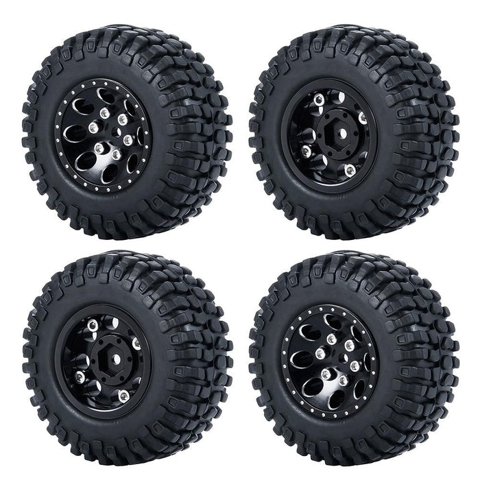 50/54mm OD 1" Beadlock Rims Tires for 1/24 Crawler (Aluminium, Rubber) Band en/of Velg Yeahrun 4Pcs 50mm Black Set-C 