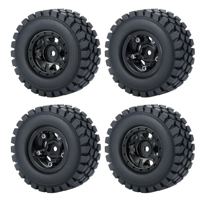 50/54mm OD 1" Beadlock Rims Tires for 1/24 Crawler (Aluminium, Rubber) Band en/of Velg Yeahrun 4Pcs Black 50mm Set 2 