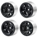 50/54mm OD 1" Beadlock Rims Tires for 1/24 Crawler (Aluminium, Rubber) Band en/of Velg Yeahrun 4Pcs Black Wheels 