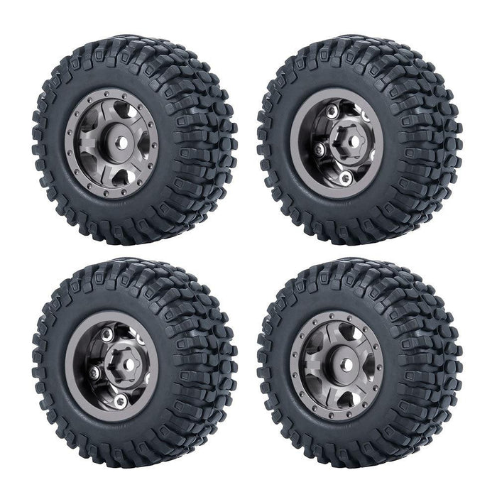 50/54mm OD 1" Beadlock Rims Tires for 1/24 Crawler (Aluminium, Rubber) Band en/of Velg Yeahrun 4Pcs Titanium 50mm Set 3 