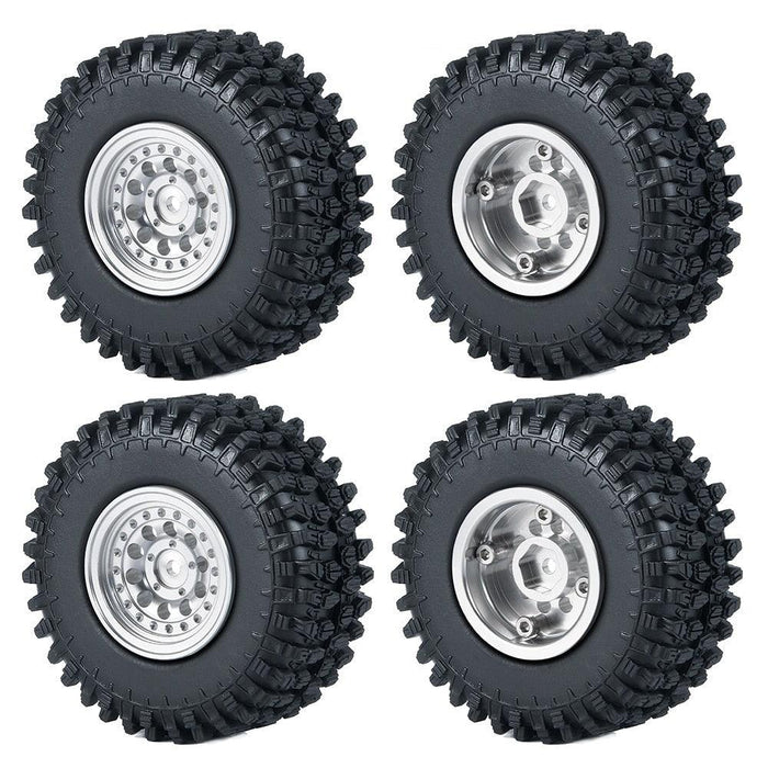 50/54mm OD 1" Beadlock Rims Tires for 1/24 Crawler (Aluminium, Rubber) Band en/of Velg Yeahrun 4Pcs 50mm Set 