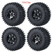 50/54mm OD 1" Beadlock Rims Tires for 1/24 Crawler (Aluminium, Rubber) Band en/of Velg Yeahrun 4Pcs 54mm Black Set-A 