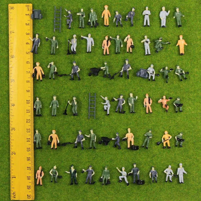 50PCS HO Scale Human Figures 1/87 (Plastic) P8710 - upgraderc