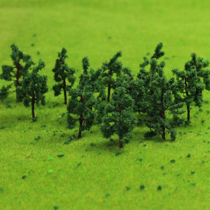 50PCS N Scale 43mm Model Green Trees 1/160 (Plastic) D4316 - upgraderc