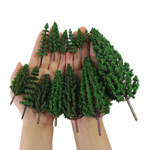 52PCS O HO TT N Scale Model Pine Trees (Plastic) S0901 - upgraderc