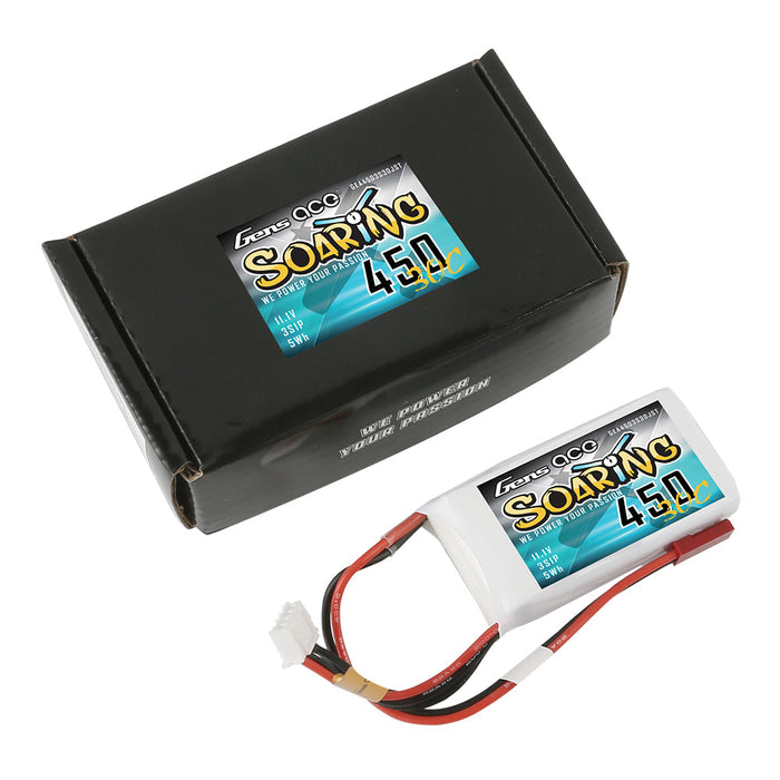 Gens Ace Soaring 450mAh 11.1V 30C 3S1P LiPo (JST-SYP)