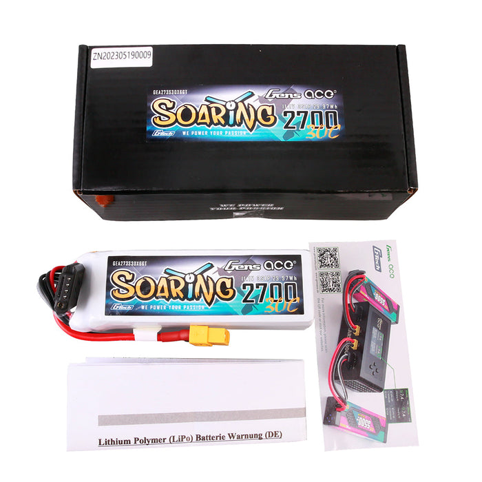 Gens Ace G-Tech Soaring 2700mAh 11.1V 30C 3S1P LiPo (XT60)