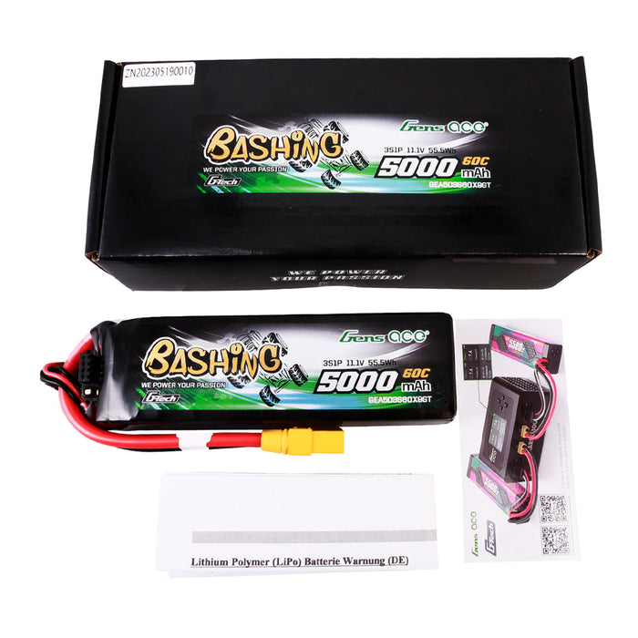 Gens Ace G-Tech 5000mAh 11.1V 3S 60C LiPo (XT90)