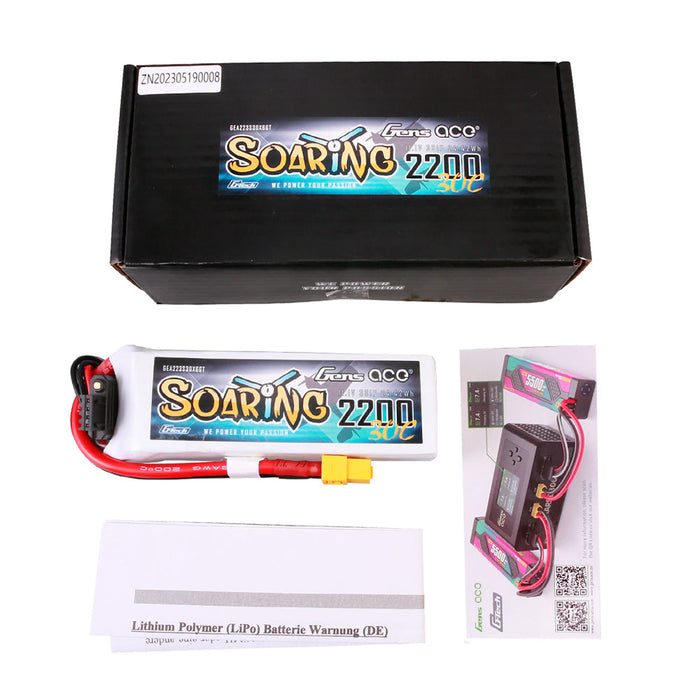Gens Ace G-Tech Soaring 2200mAh 11.1V 30C 3S1P LiPo (XT60)