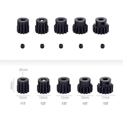 5PCS 11T-30T M1 Pinion (Staal) 5mm shaft Pinion Surpass Hobby 