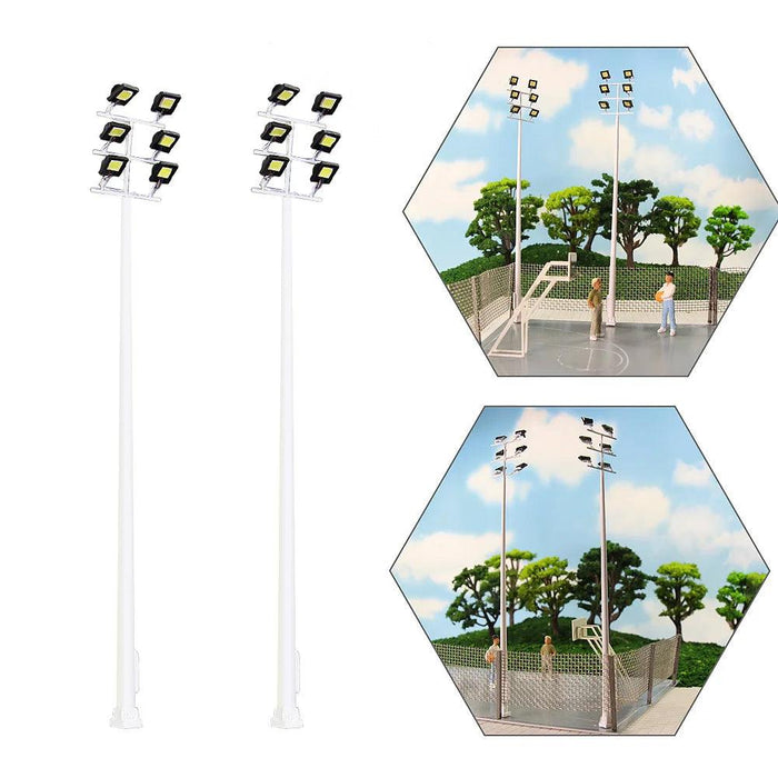 5PCS HO Scale Tower Lamps LD03HOWGr 1/87 (Metaal) - upgraderc