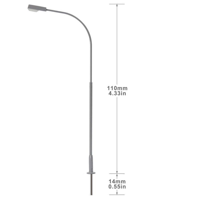 5PCS OO Scale Street Lamp LD07OOWMGr 1/75 (Metaal) - upgraderc