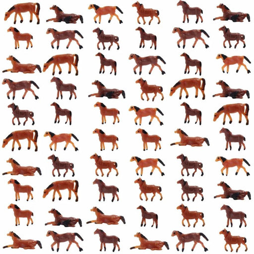 60PCS N Scale Horses 1/160 (PVC) AN15002 - upgraderc