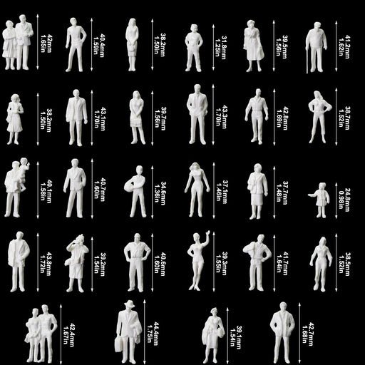 60PCS O Scale Human Figures 1/43 (Plastic) P4310B - upgraderc