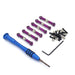 6PCS Adjustable Tie Rod & Screwdriver for WLtoys 1/18 (Metaal) Onderdeel upgraderc Purple 