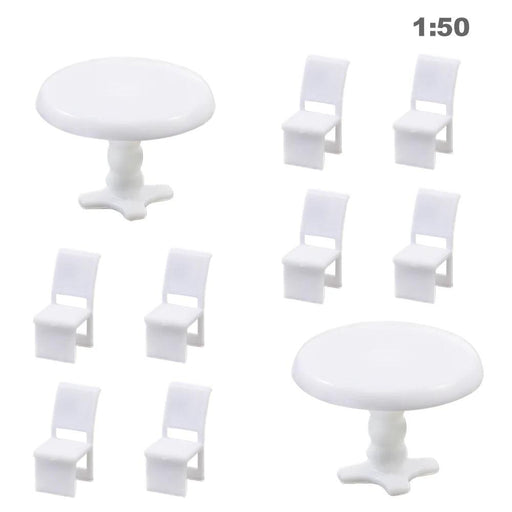 6PCS O Scale Round Dining Table 1/50 ZY01050 - upgraderc