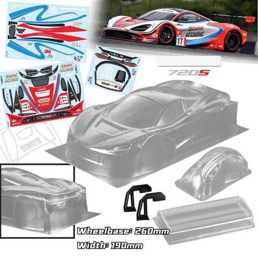 720S GT3 DTM Body Shell (255-260mm) Body Professional RC 