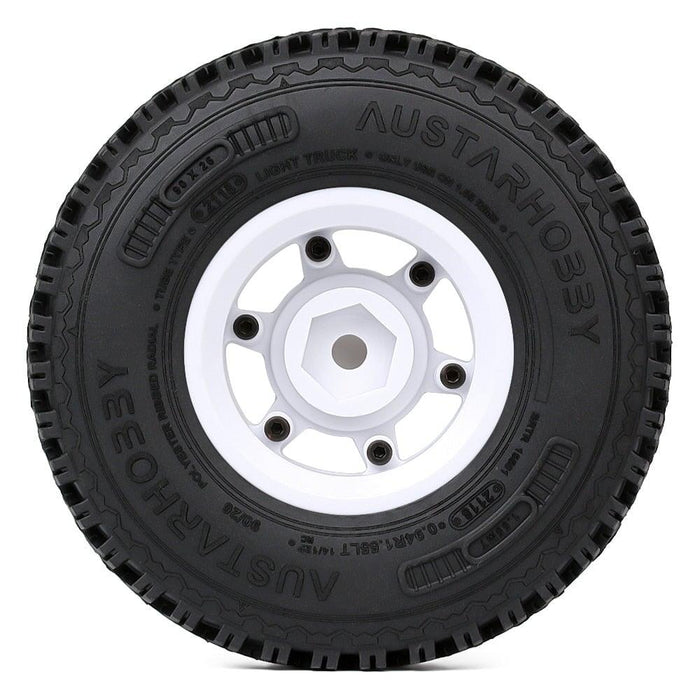 85~95mm 1.55" Beadlock Wheel Set for 1/10 Crawler (Plastic+Rubber) Band en/of Velg Injora 
