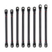 8PCS 313mm Wheelbase Link Set Rod End for Axial SCX10 1/10 (Aluminium+Plastic) Onderdeel Injora YQLT-02 Black 