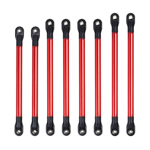 8PCS 313mm Wheelbase Link Set Rod End for Axial SCX10 1/10 (Aluminium+Plastic) Onderdeel Injora YQLT-02 Red 