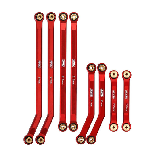 8PCS High Clearance 4 Links Set for Axial SCX24 Deadbolt, B17 1/24 (Aluminium) Onderdeel Injora Red 