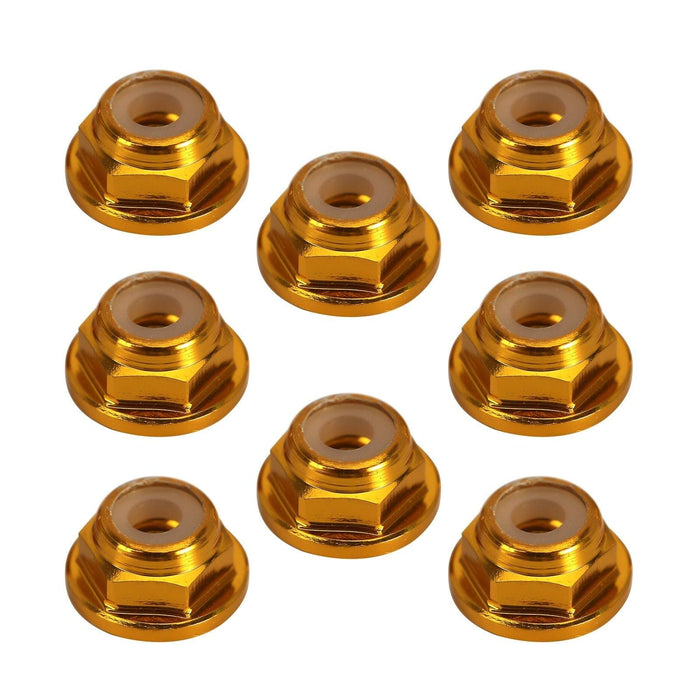 8PCS M2 Wheel Lock Nuts for 1/18, 1/24 Crawler (Aluminium) Schroef Injora Gold 1 
