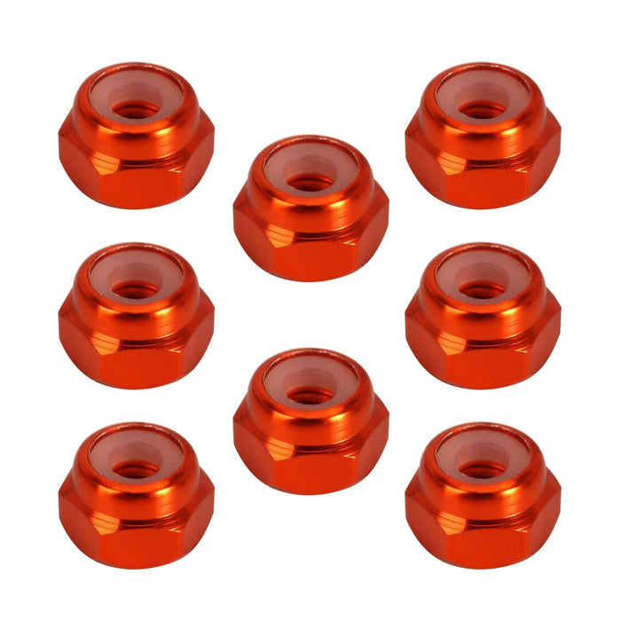 8PCS M2 Wheel Lock Nuts for 1/18, 1/24 Crawler (Aluminium) Schroef Injora Orange 