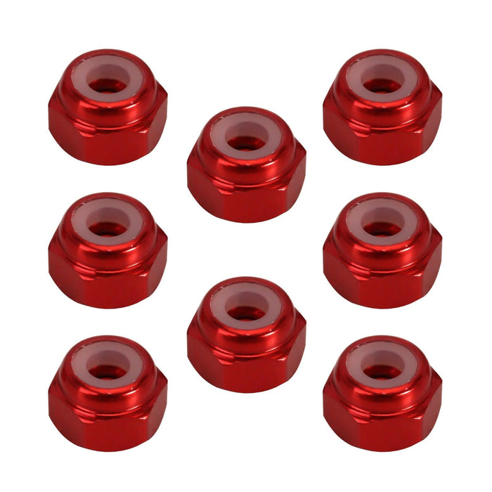8PCS M2 Wheel Lock Nuts for 1/18, 1/24 Crawler (Aluminium) Schroef Injora Deep Red 