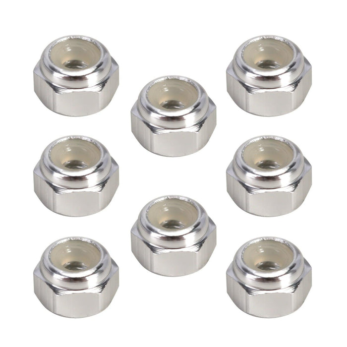 8PCS M2 Wheel Lock Nuts for 1/18, 1/24 Crawler (Aluminium) Schroef Injora Silver 
