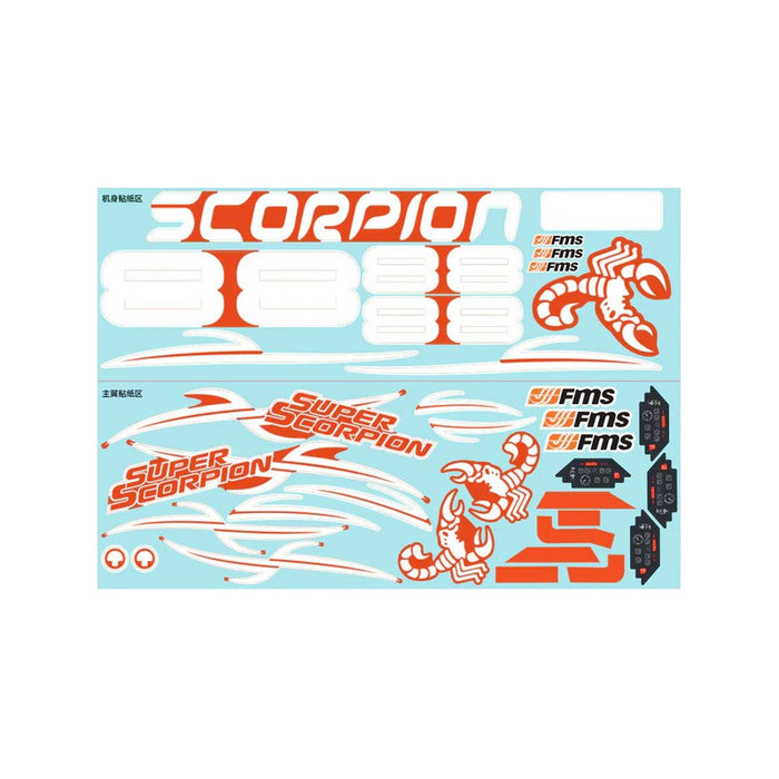 Decal Sheet for FMS 90mm Super Scorpion V2 (Orange)