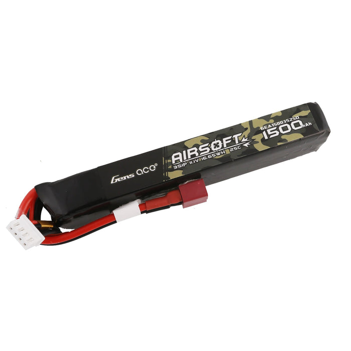 Gens Ace 25C 1500mAh 3S1P 11.1V Airsoft Gun LiPo (T)