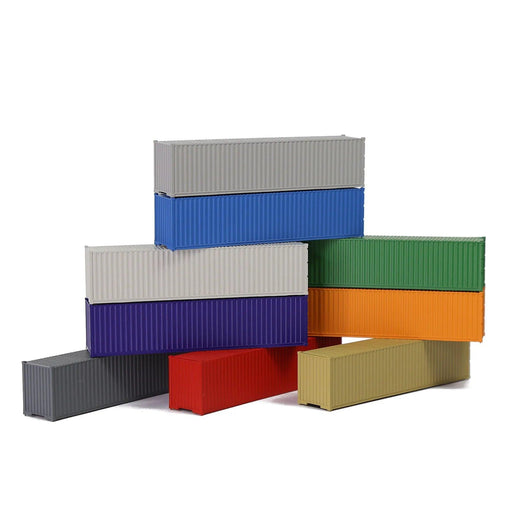 9PCS N Scale Mixed Colors 40ft Shipping Container 1/160 (ABS) C15008 - upgraderc