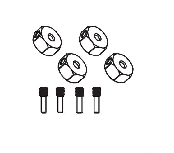 4 Stück Sechskantmuttern für Absima CR1.8 1/8 (AL)