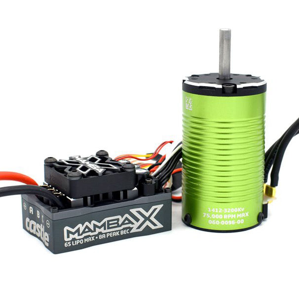 Castle Creations Mamba X SCT ESC + 1412-2100KV 5mm Sensored Brushless Motor