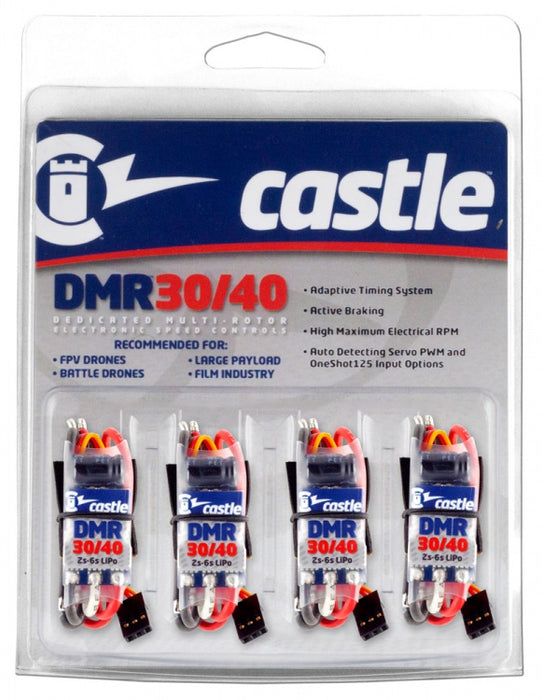 Castle Creations 4PCS DMR 30/40 6S Dedicated Multi-Rotor ESC