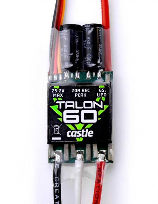 Castle Creations Talon 60 2–6S 60A Brushless ESC w/ Heavy-Duty 8A BEC