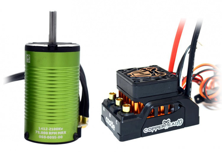 Castle Creations Copperhead 10 ESC + 1412-2100KV 5mm Sensored Brushless Motor