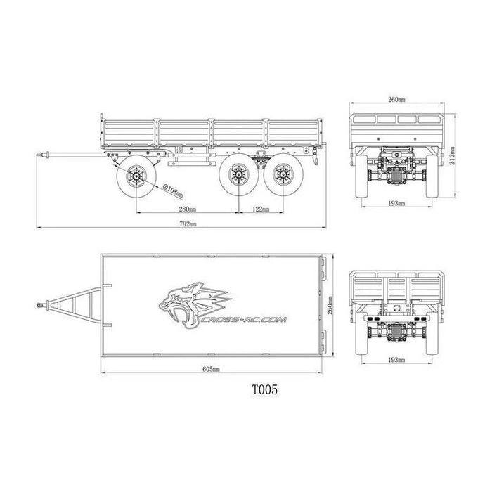 Cross RC Tractor Trailer T005A 1/12