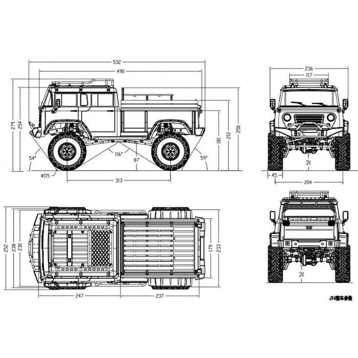 Cross RC JT4 EMO 1/10 Crawler PNP (Bleu/Blanc)