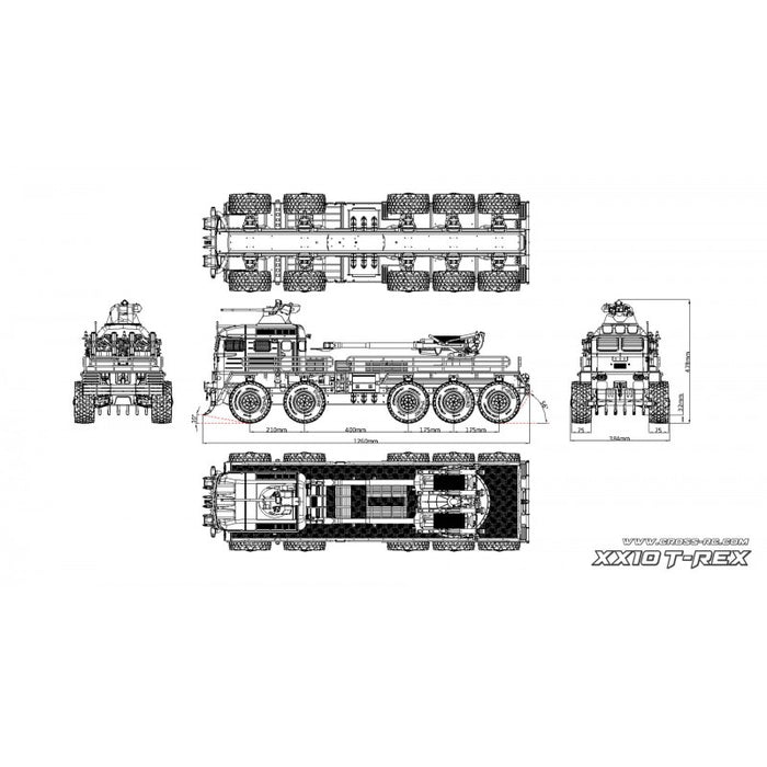 Cross RC XX10 T-REX 1/12 10x10 Military Crawler Truck Kit