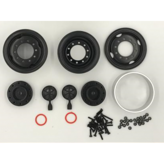 Cross RC 1.9" Beadlock Ural Wheels for UC6 1/12 (Black Staal)