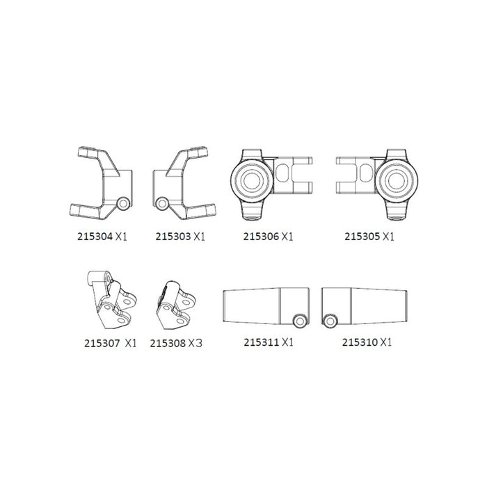 Cross RC Straight Axle Seat Kit for AT4, AT6 Etc 1/10