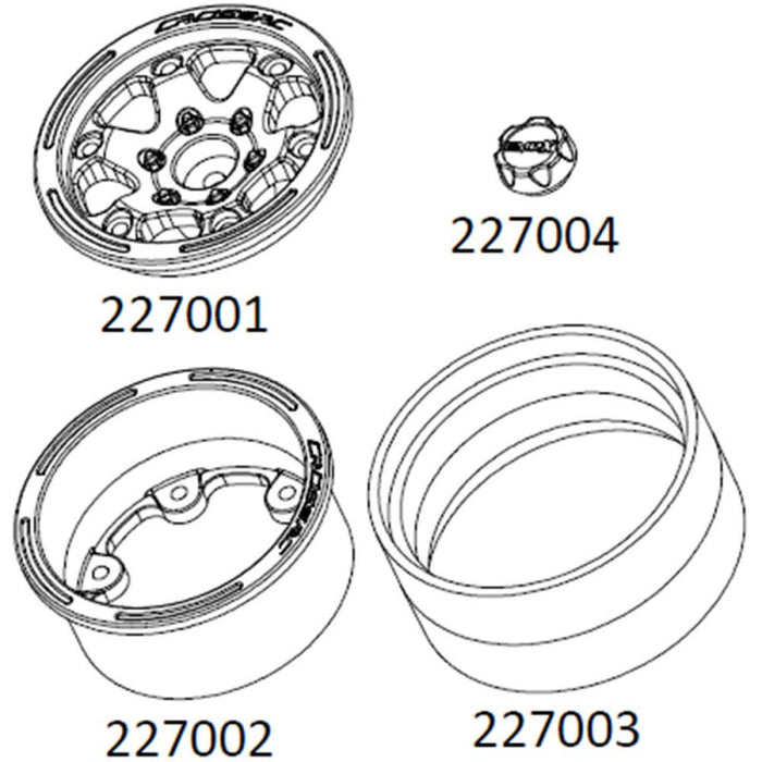 Cross RC 2.2" Beadlock Wheels w/Screws (12mm Hex) for EMO X 1/8