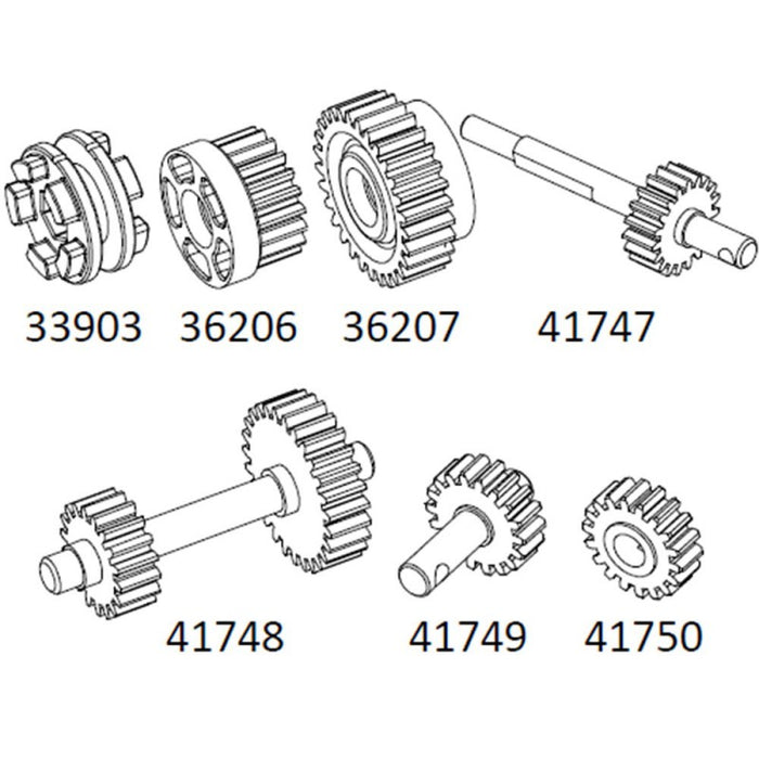 Cross RC Transmission Gear Set for EMO X 1/8 (Metaal)