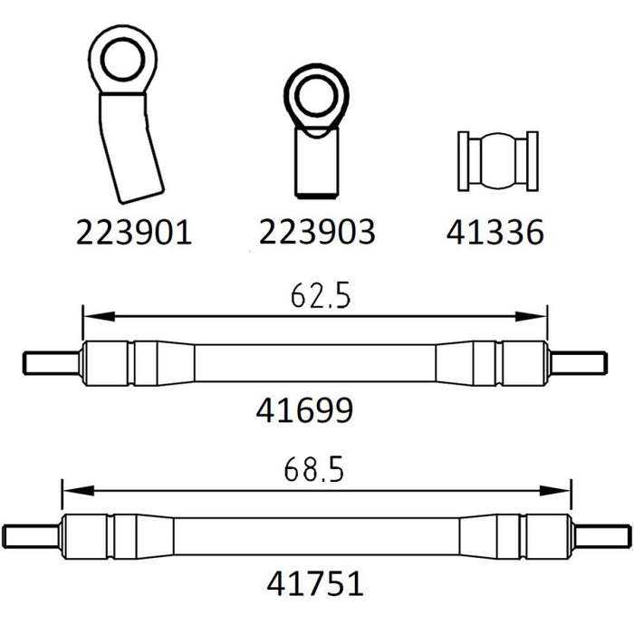 Cross RC Balance Link Rod Set for EMO X 1/8